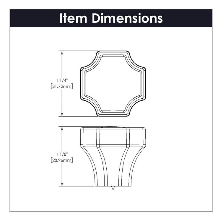 Belwith Keeler Monarch 1.25" Length Square Knob