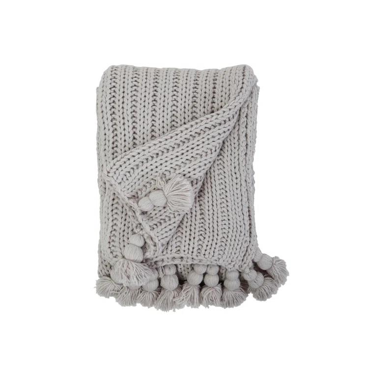 Anacapa Oversized Throw by Pom Pom at Home - Light Gray