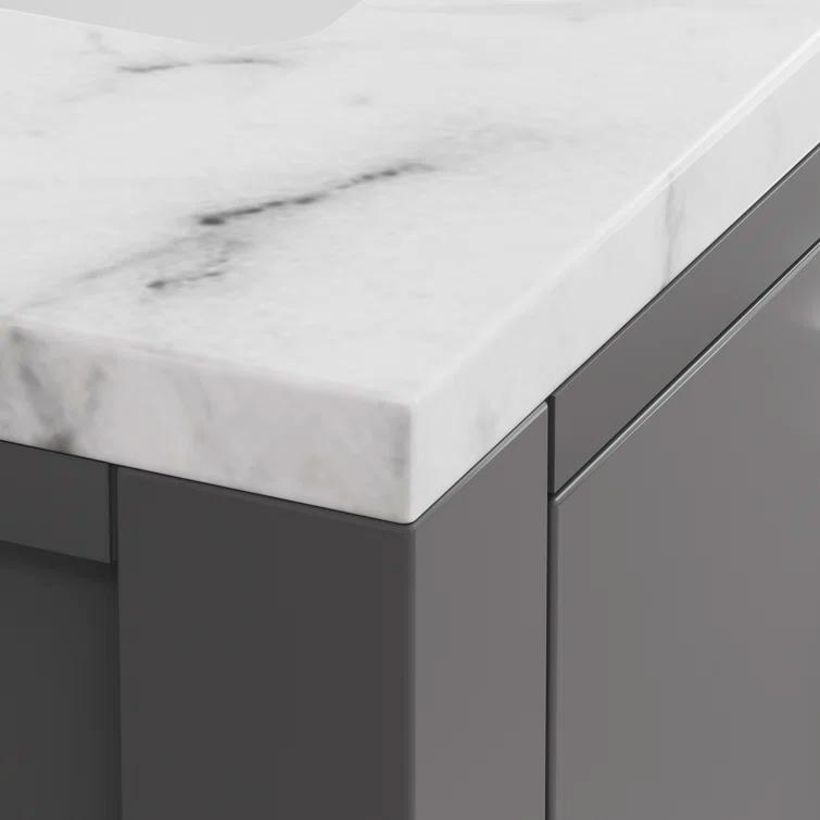 Madison 36 in. W x 21.5 in. D x 34 in. H Single Sink Bath Vanity in Cashmere Grey with Carrara White Marble Top