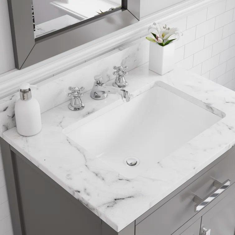 Madison 36 in. W x 21.5 in. D x 34 in. H Single Sink Bath Vanity in Cashmere Grey with Carrara White Marble Top