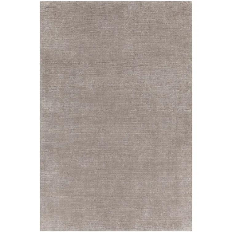 Gray Flat Woven Wool and Synthetic Area Rug, 9' x 13'