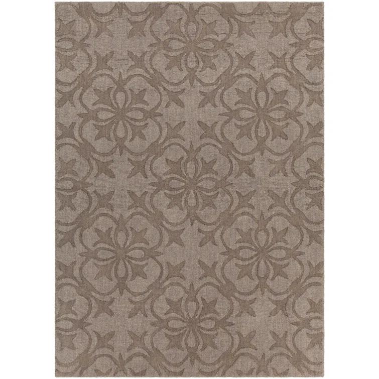 Rekha Patterned Tranditional Brown Area Rug