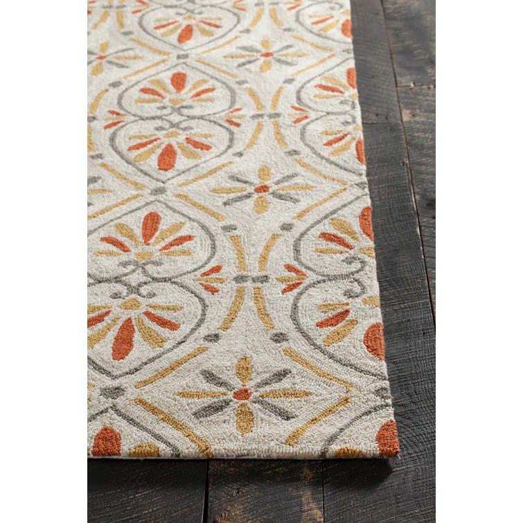 Terra Patterned Cream Area Rug