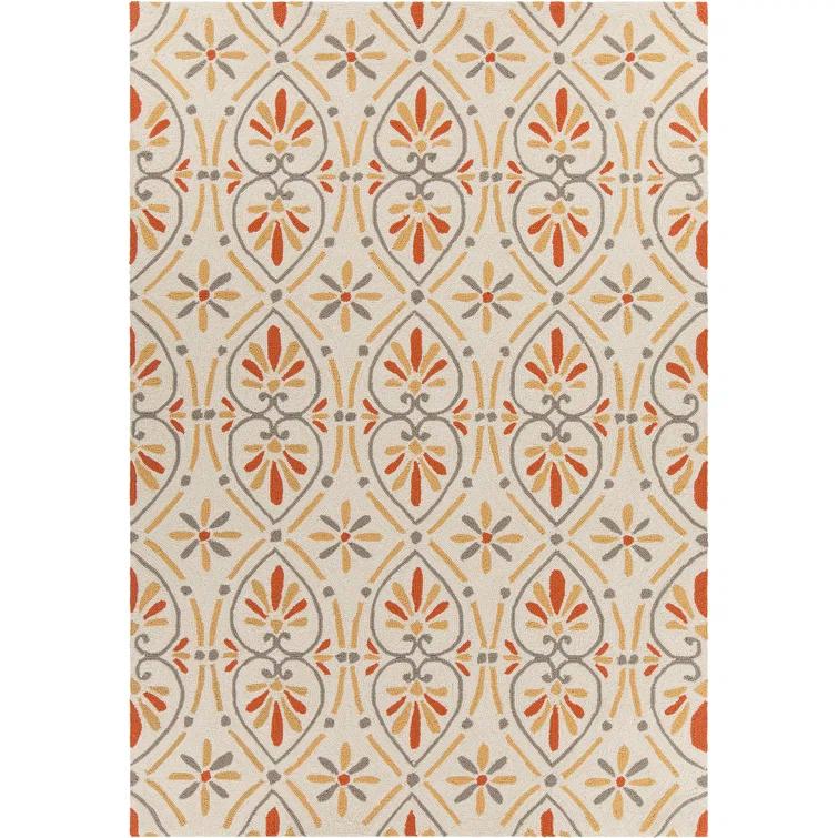 Terra Patterned Cream Area Rug