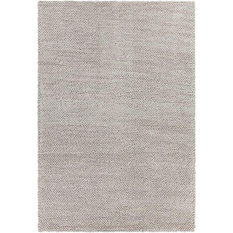 Handmade Burton Gray Wool-Viscose Blend Rectangular Area Rug 9'x13'