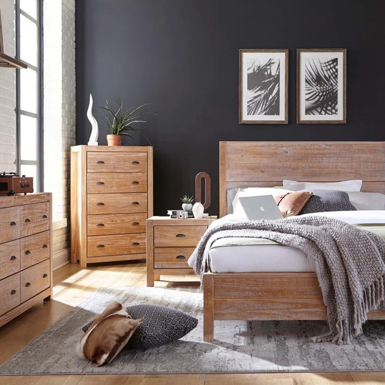 Montauk Solid Wood Panel Bed