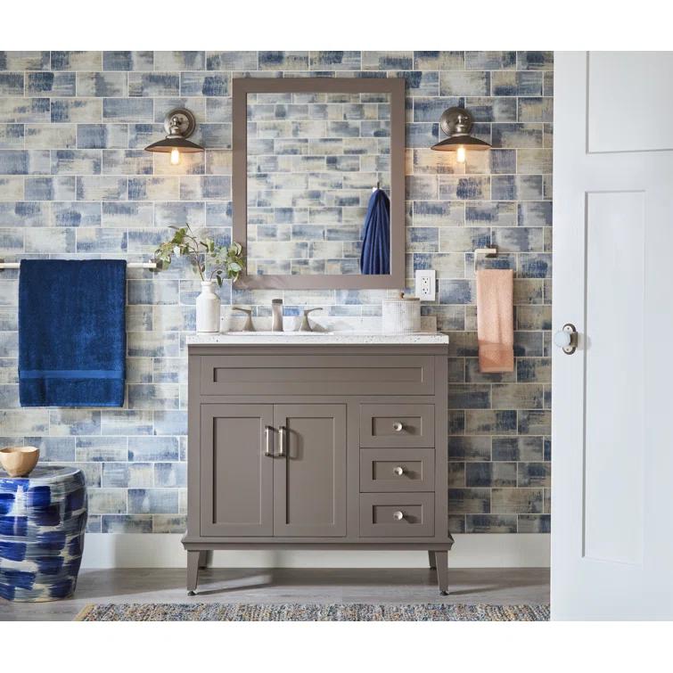 Nature 4 in. x 8 in. Look Glass Straight Edge Subway Decorative Kitchen & Bathroom Wall Tile