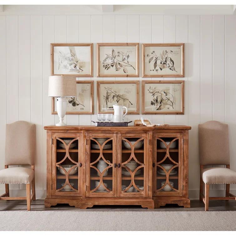 Pengrove Rustic Brown 75'' Mango Wood Sideboard with Glass Doors
