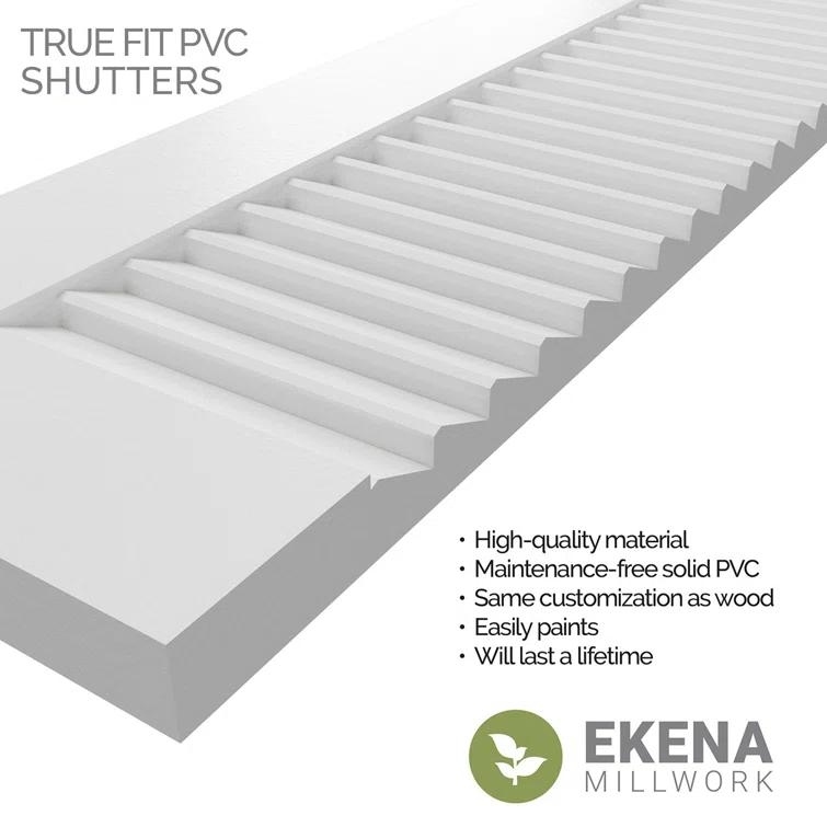 True Fit PVC Two Equal Louver Shutters