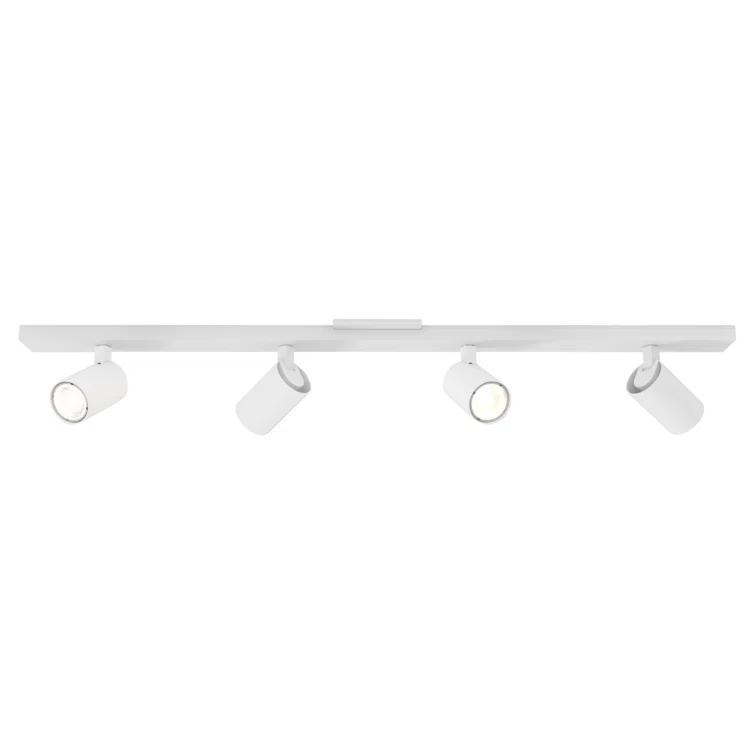 Contemporary Textured White Metal LED Spotlight Track, 35"