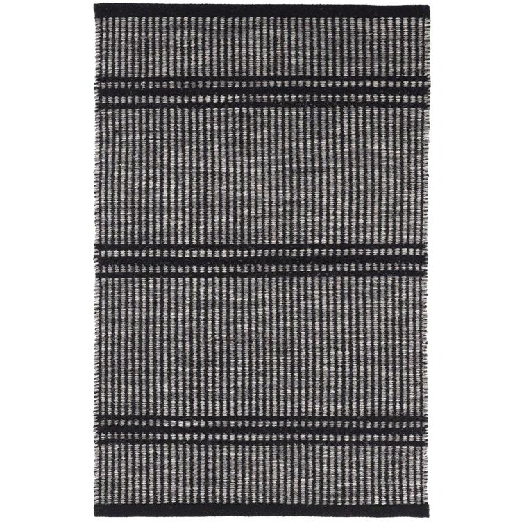 Malta Black Handwoven Wool Rug