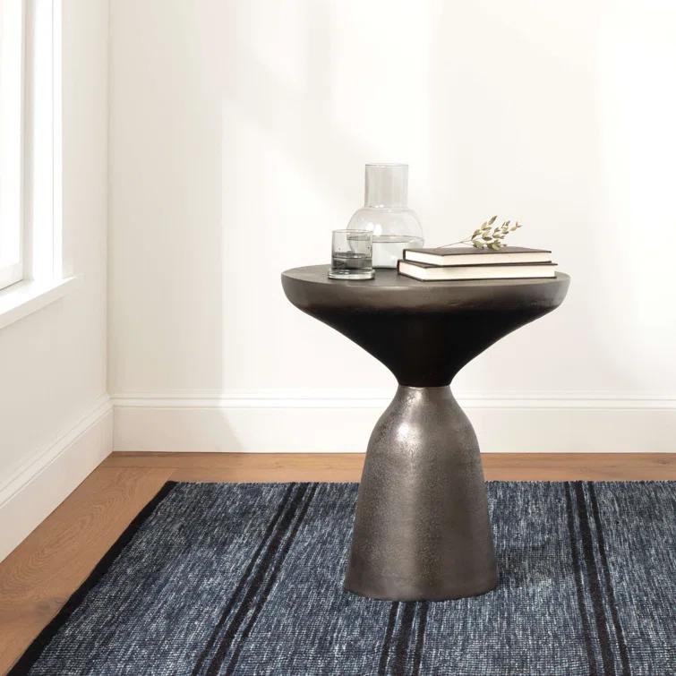 Malta Striped Handmade Handwoven Navy/Black Area Rug