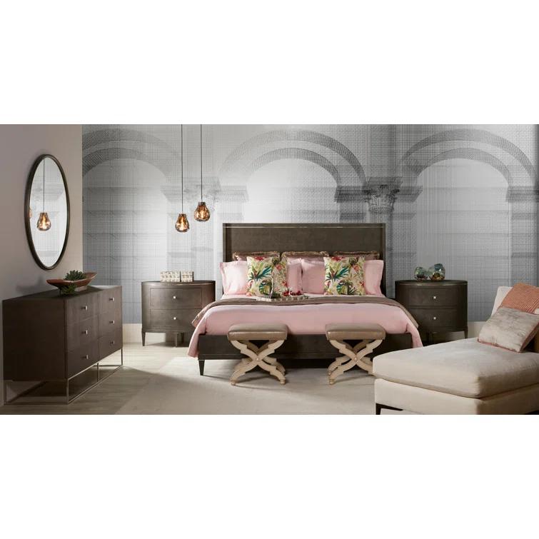 Theodore Alexander TA Studio Leather Wingback Bed