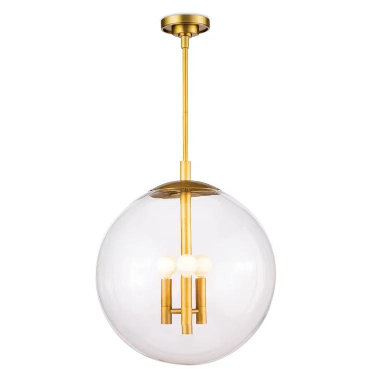 3 - Light Natural Brass Sphere Pendant