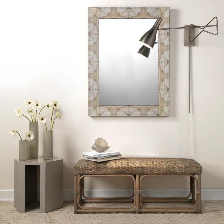 Fragment Lacquered Wood Vanity Mirror 48" x 36" Multi-Color