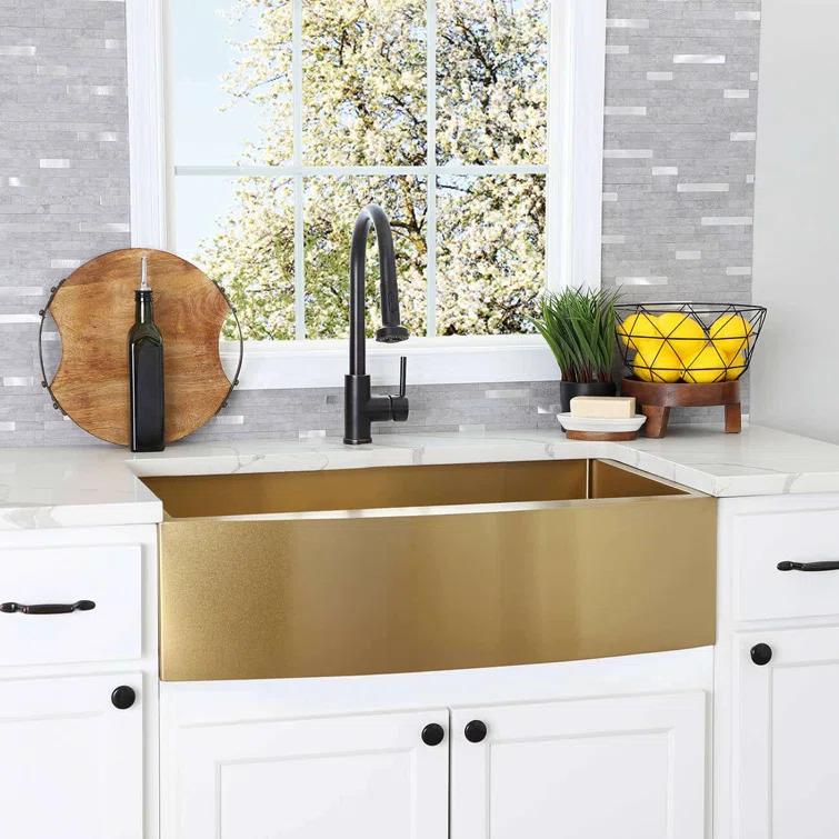 33'' L Farmhouse / Apron Single Bowl Stainless Steel Kitchen Sink