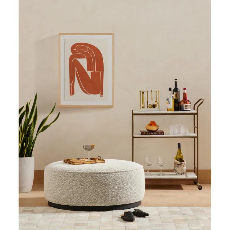 Aldora Round Ottoman - Natural Boucle