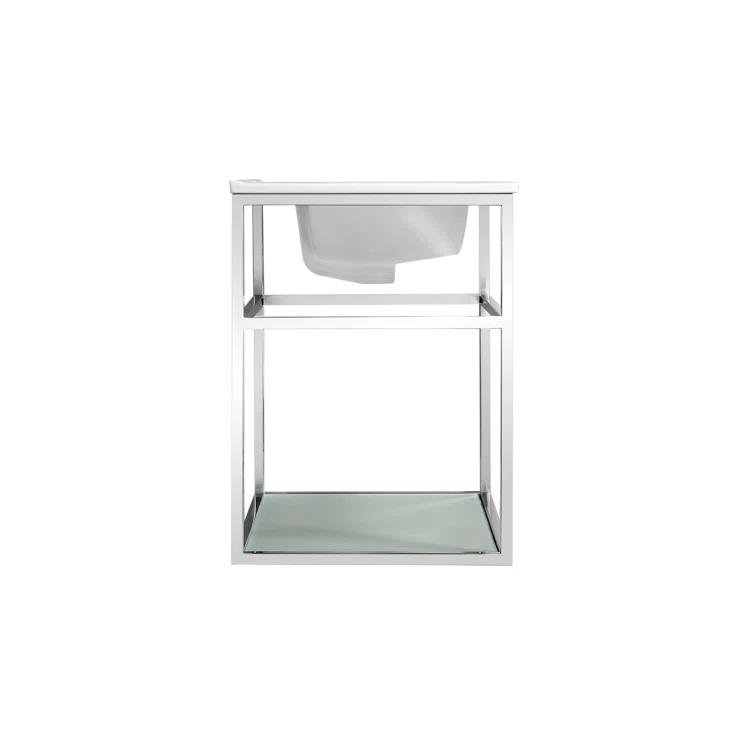 Pierre 30 Single, Open Shelf, Metal Frame Bathroom Vanity