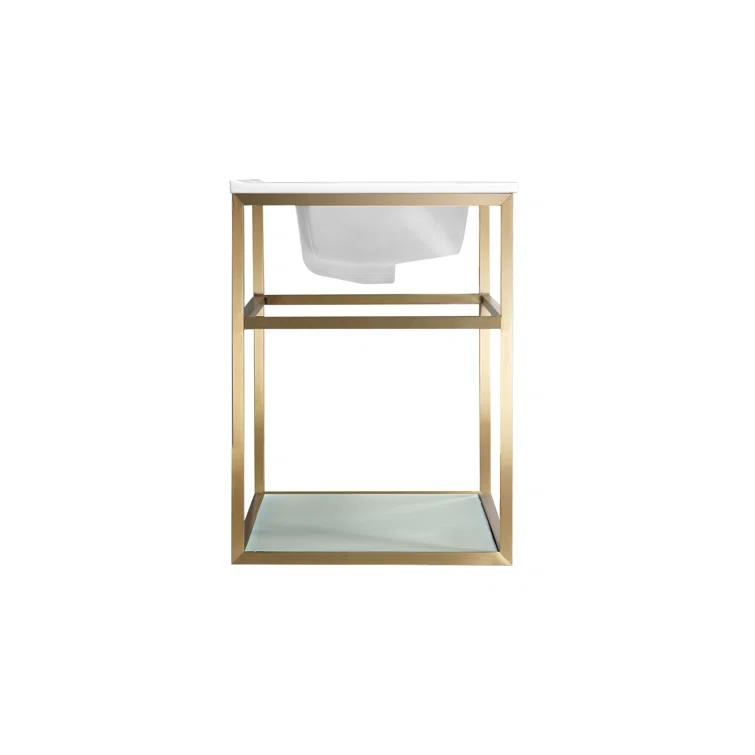 Pierre 30 Single, Open Shelf, Metal Frame Bathroom Vanity