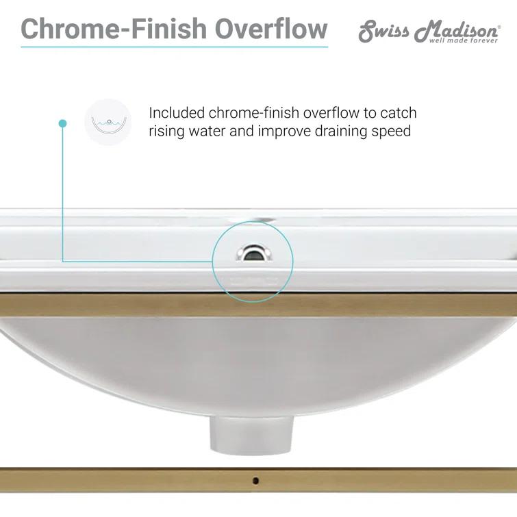 Pierre 30 Single, Open Shelf, Metal Frame Bathroom Vanity
