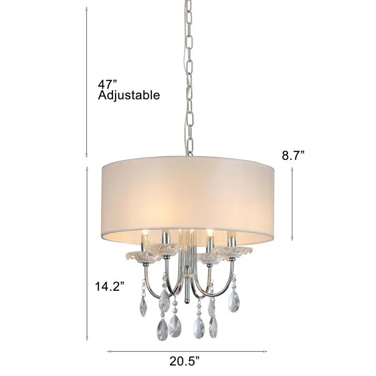 Bliss 4 - Light Dimmable Drum Chandelier