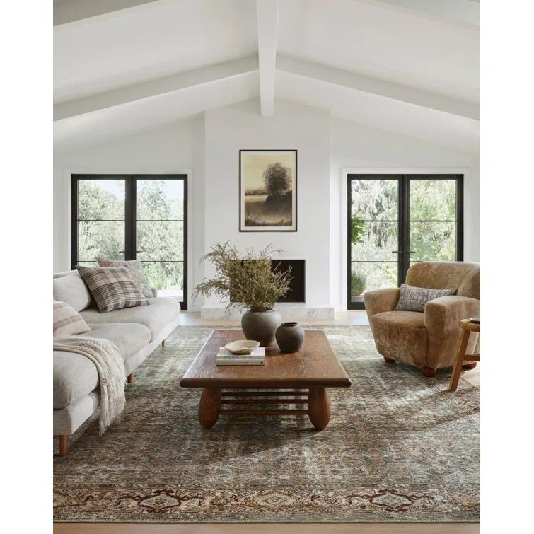 Georgie Oriental Moss/Salmon Area Rug