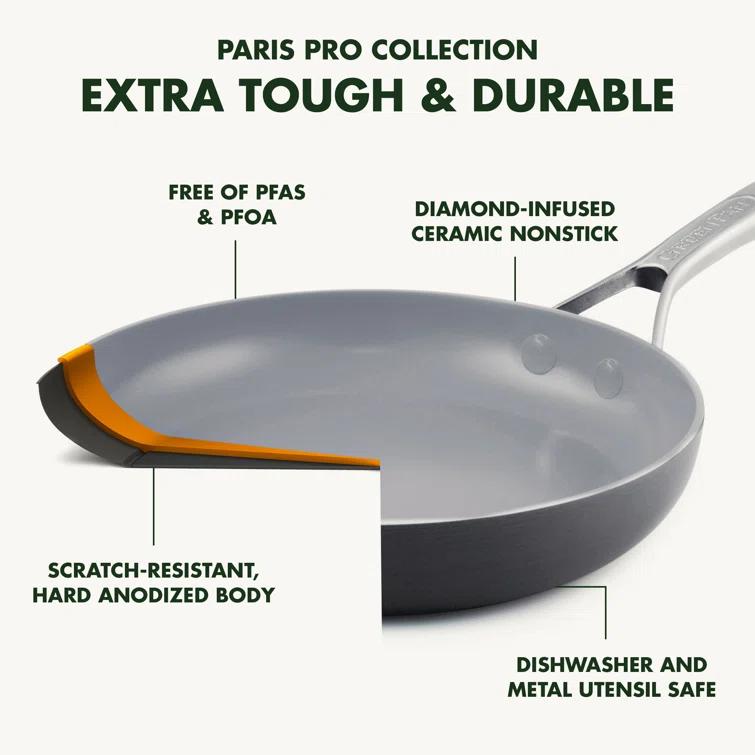 GreenPan GreenPan Paris Pro Healthy Ceramic Nonstick 11" Square Grill Pan