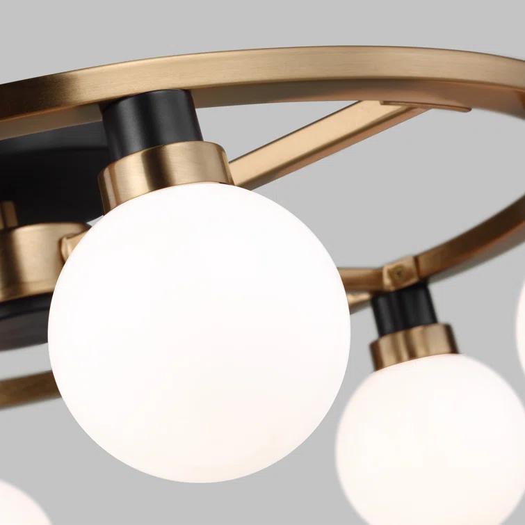 Andrea 6 Light Glass Semi Flush Mount