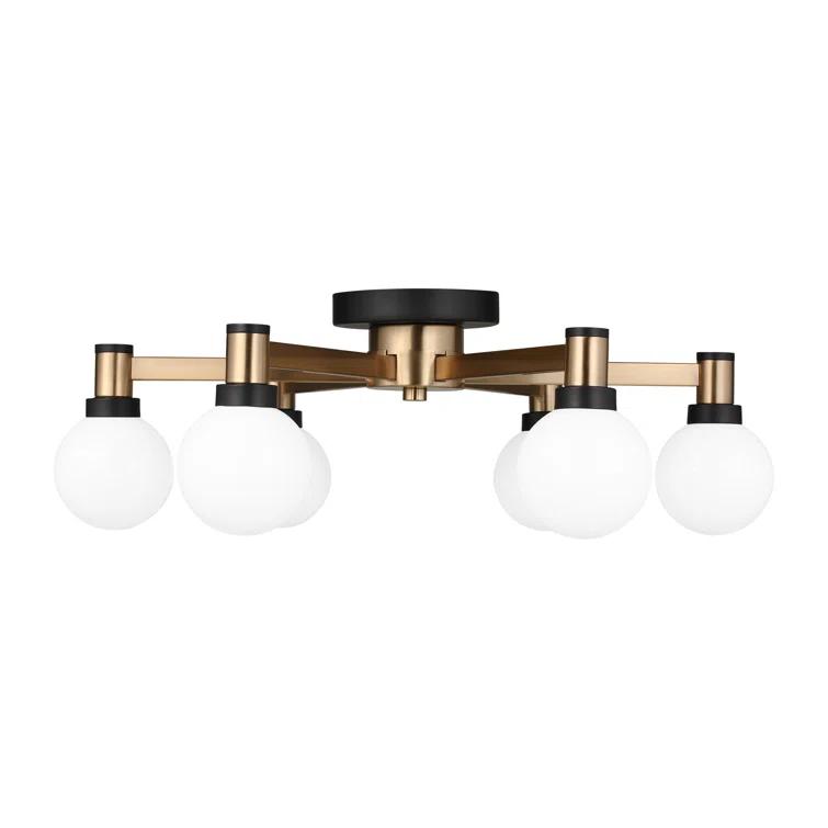 Andrea 6 Light Glass Semi Flush Mount