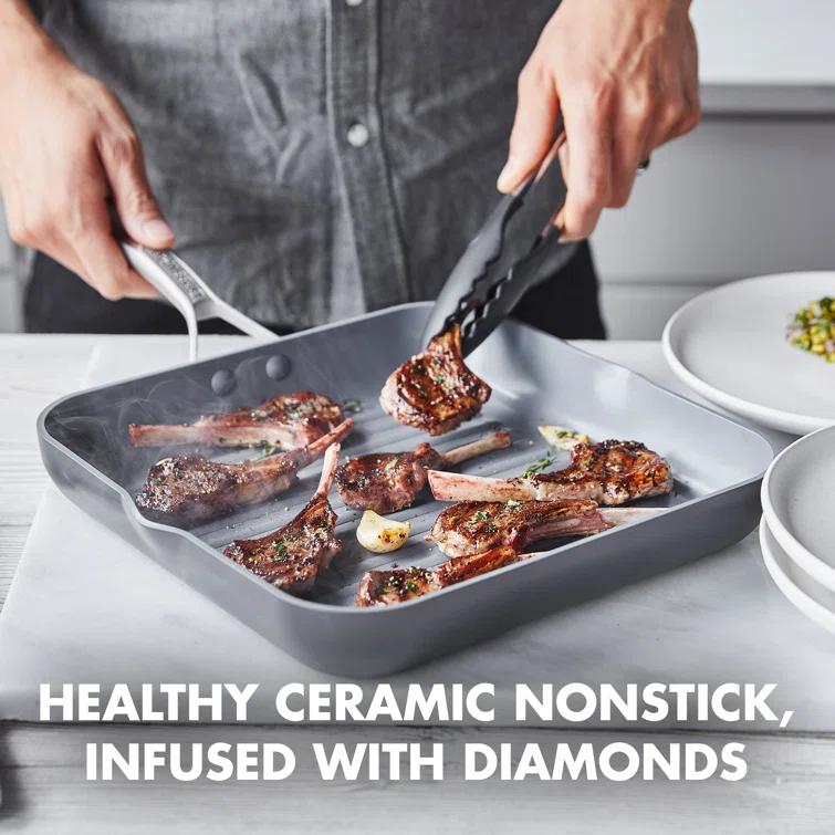 GreenPan GreenPan Paris Pro Healthy Ceramic Nonstick 11" Square Grill Pan