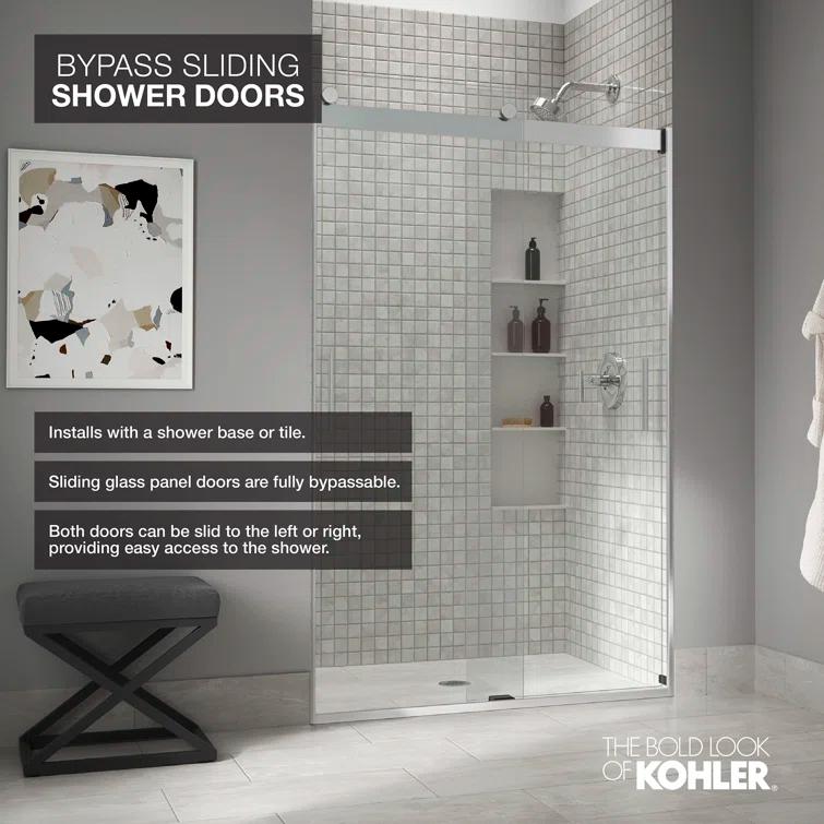 Levity 59.63" x 74" Bypass Shower Door with CleanCoat® Technology