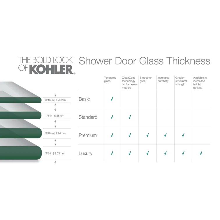 Levity 59.63" x 74" Bypass Shower Door with CleanCoat® Technology
