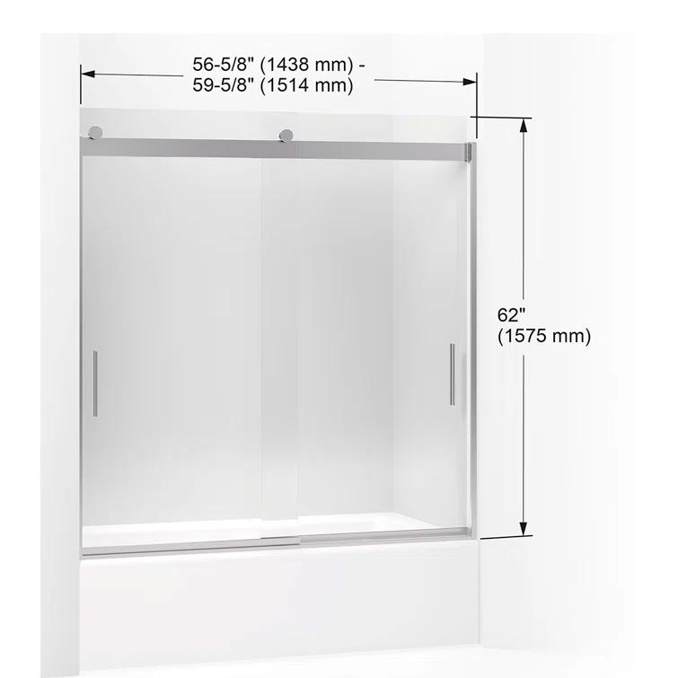 Levity 59.62" x 62" Bypass Bath Door with CleanCoat® Technology