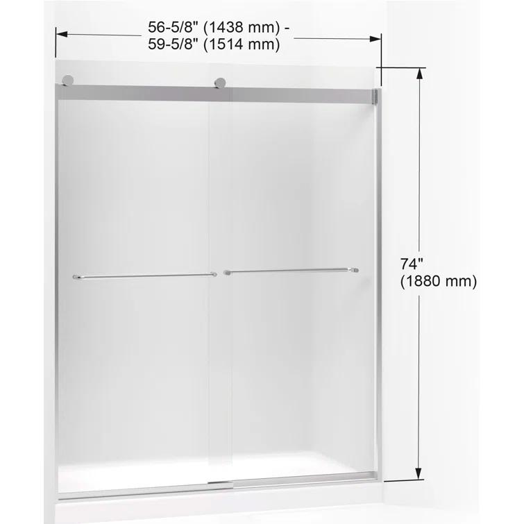 Levity 59.63" x 74" Bypass Shower Door with CleanCoat® Technology