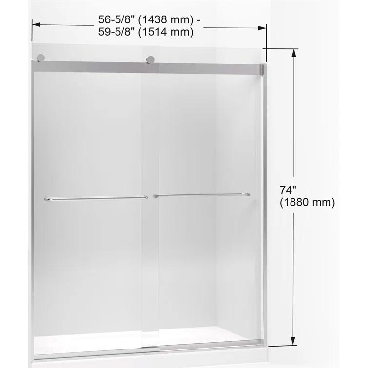 Levity 59.63" x 74" Bypass Shower Door with CleanCoat® Technology