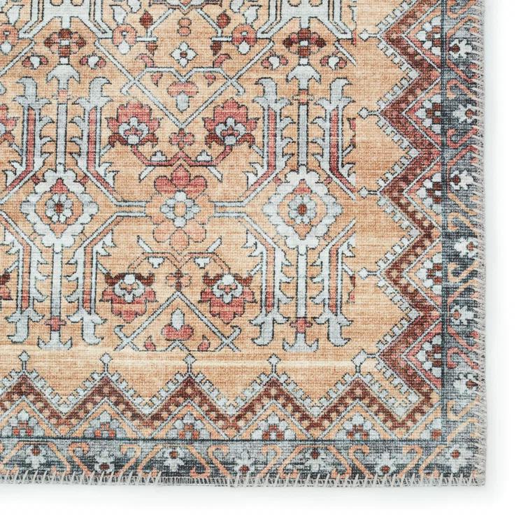 Dalia Machine Washable Performance Tan/Light Gray Rug