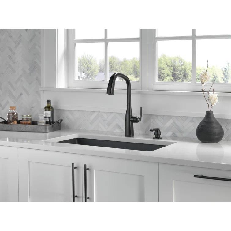 Stryke Pull Down Touchless Single Handle Kitchen Faucet with Delta VoiceIQ Technology and With Accessories