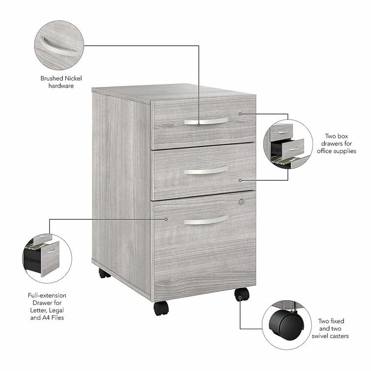 Inbox Zero Katye 16'' Wide 3 -Drawer Mobile File Cabinet