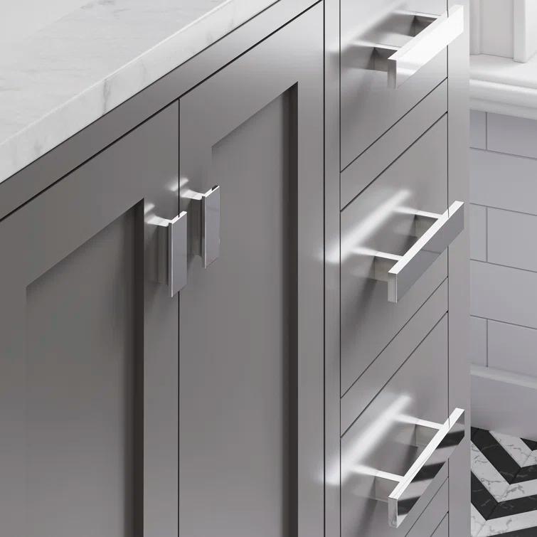 Madison 36 in. W x 21.5 in. D x 34 in. H Single Sink Bath Vanity in Cashmere Grey with Carrara White Marble Top
