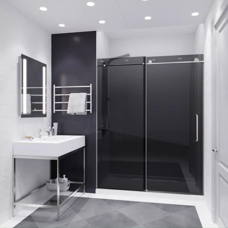 60” W x 76” H Sliding Frameless Shower Door