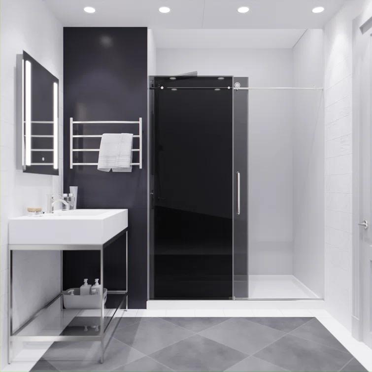 60” W x 76” H Sliding Frameless Shower Door
