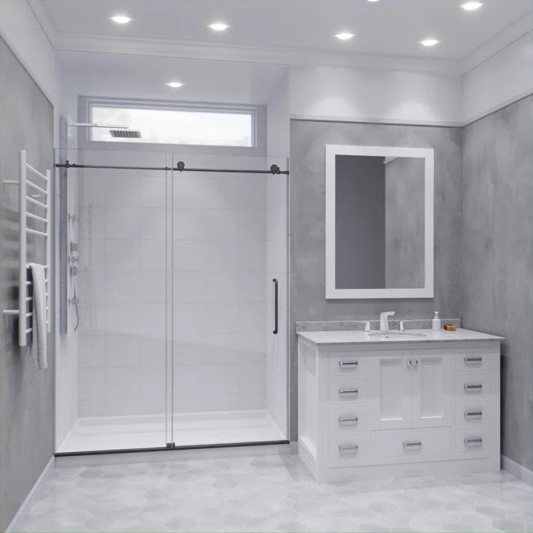 60” W x 76” H Sliding Frameless Shower Door