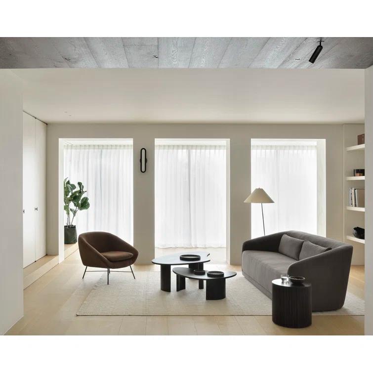 Mahogany Dark Brown Pebble-Shaped Coffee Table