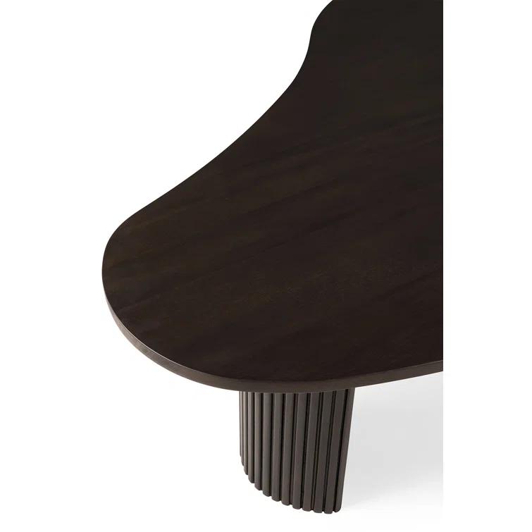 Mahogany Dark Brown Pebble-Shaped Coffee Table