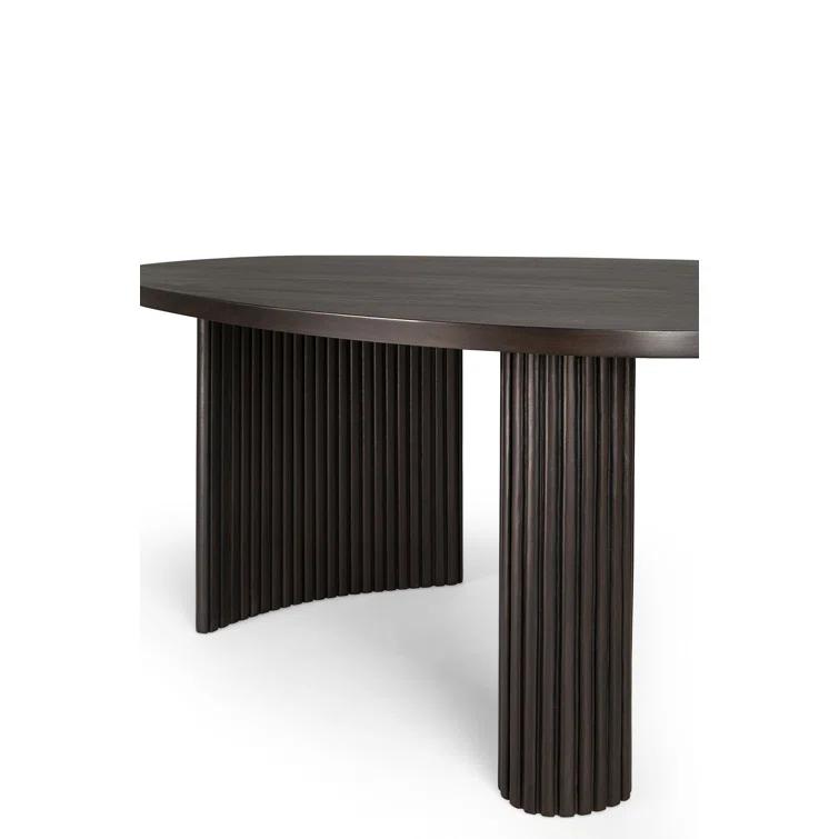 Mahogany Dark Brown Pebble-Shaped Coffee Table