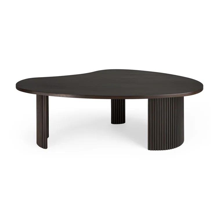 Mahogany Dark Brown Pebble-Shaped Coffee Table