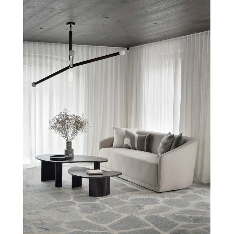 Mahogany Dark Brown Pebble-Shaped Coffee Table
