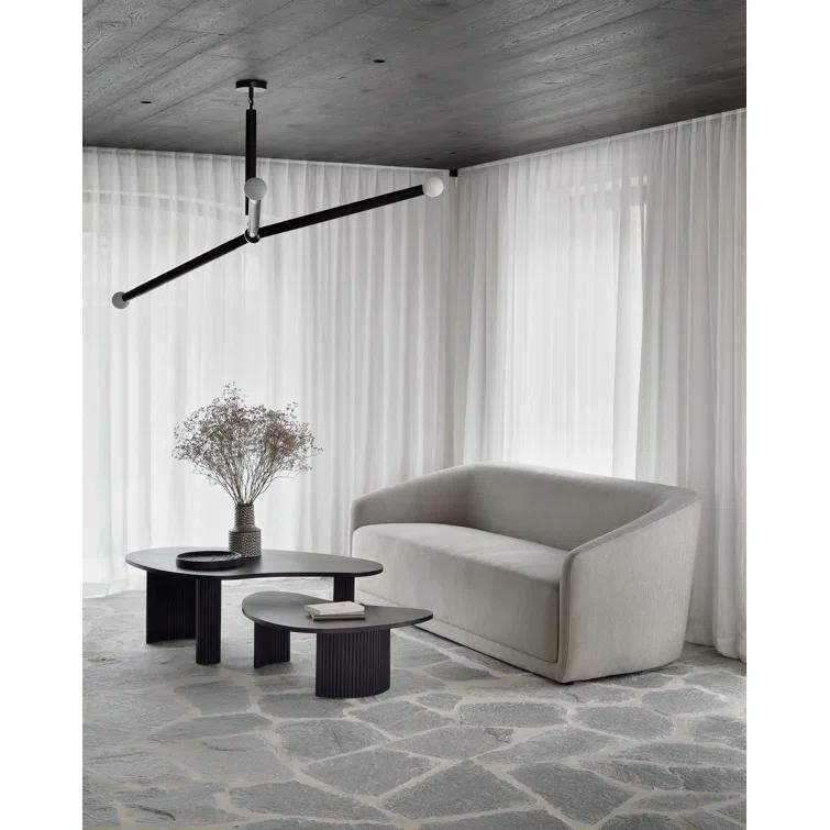 Mahogany Dark Brown Pebble-Shaped Coffee Table