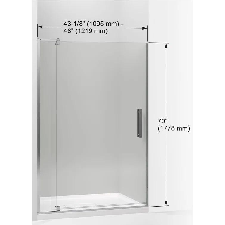 Revel 48'' x 70'' Pivot Shower Door with CleanCoat® Technology