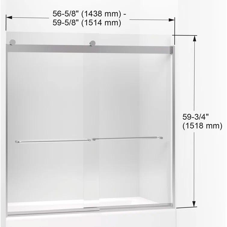 Levity 59.63" x 59.75" Bypass Bath Door with CleanCoat® Technology